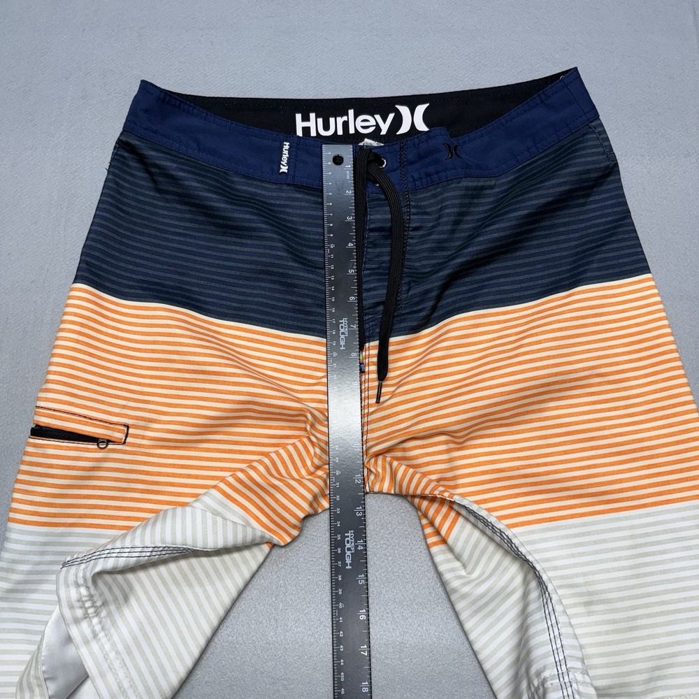 Hurley Phantom Board Shorts Mens 34 Blue Orange Striped Surf Swim‎ Trunks Beach - Picture 5 of 17